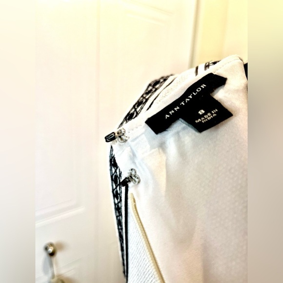 Ann Taylor linen blend shift dress w/blk beading &embroidery,back zip,hook&eye🖤 - Picture 13 of 16
